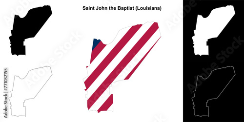 Saint John the Baptist parish (Louisiana) outline map set