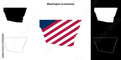 Washington parish (Louisiana) outline map set