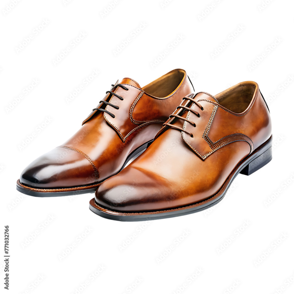 brown shoes isolated on the white background