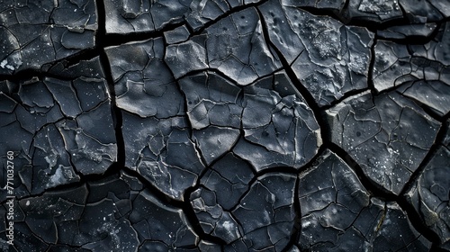 black cracked texture can be used for background - generative ai © Nia™