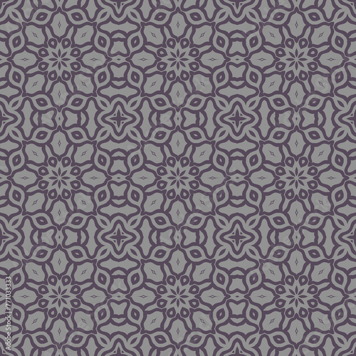 Elegant very beautiful purple and gray seamless pattern. Ornamental style tribal ethnic background