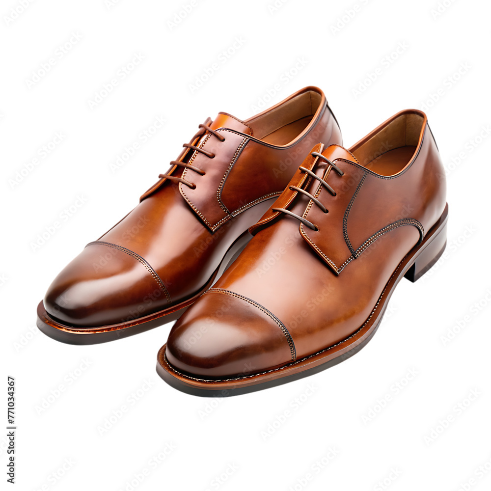 brown shoes isolated on the white background