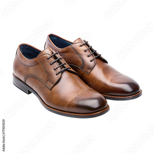 brown shoes isolated on the white background