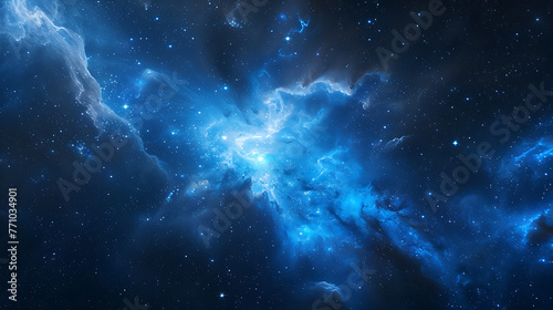 an example of an nebula with blue stars in the style 2e42e537-2230-4e87-a2c6-b6f3fd5a9820 1