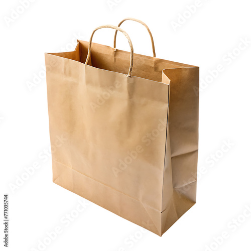 isolated brown paper bag