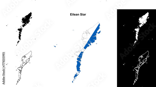 Eilean Siar blank outline map set photo