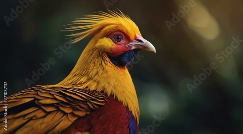 "Regal Brilliance: A Yellow Golden Pheasant in Lush Serenity"





