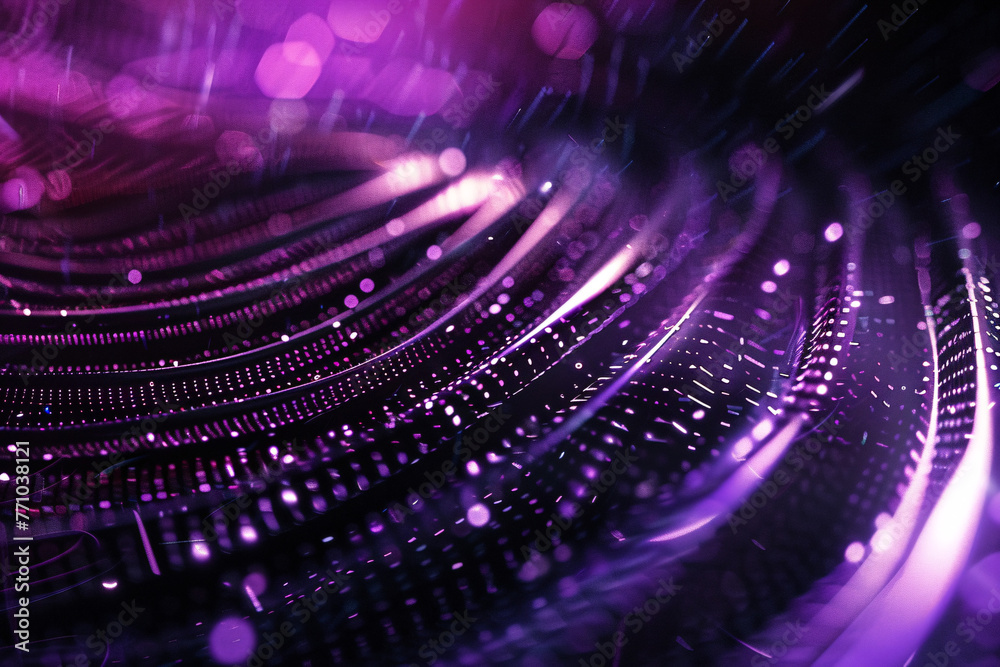 Waves of digital dots in purple hues with abstract pattern Waves of digital dots in purple hues with abstract pattern