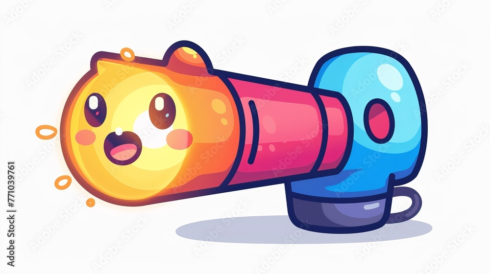 Isolated flashlight vector icon with emoji illustration and emoticon design.