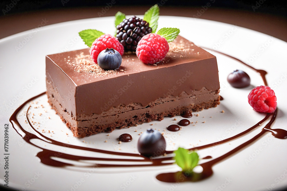 Chocolate cake with berries Chocolate cake with berries