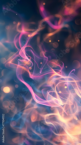 Wallpaper Mural Soft neon curves flow in an abstract, whimsical dance that evokes a sense of motion and energy in a magical ambiance Torontodigital.ca