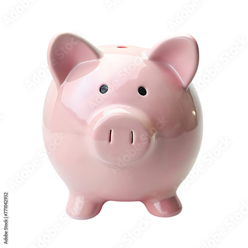 dollar coins flying over pink piggy bank