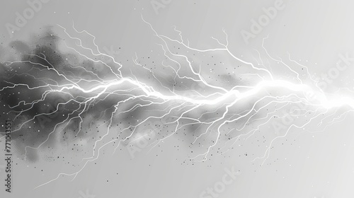 One-line drawing of lightning bolt icon, representing a continuous line art of lightning, depicted as a single line drawing background in vector illustration. photo