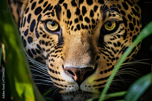 Macro portrait of a jaguar in Guiana © o1559kip