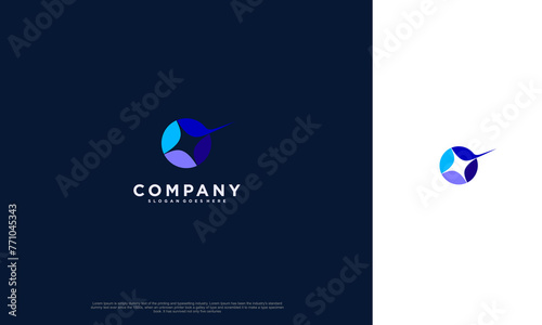 Modern digital abstract circle with spark logo for technology company business. Vector design template