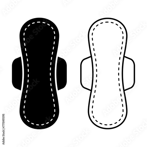 Feminine hygiene pad icon isolated on white background. Hygiene sanitary one drop napkin product symbol vector icon for website or mobile app.