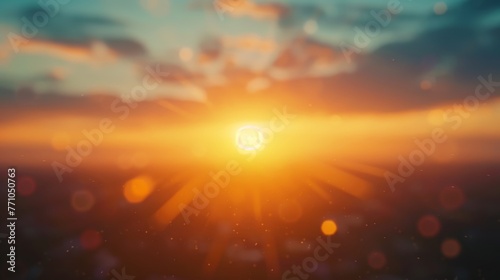 Blurred Sunrise or Sunset Cinematic shots of sunrises or sunsets with blurred motion capturing the vibrant colors and changing light of the golden h AI generated illustration