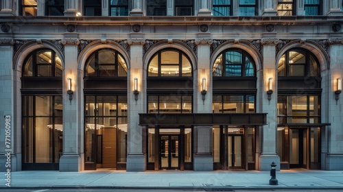 Celebrating the rich history and architectural heritage of a historic office building raw AI generated illustration