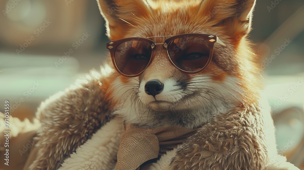 Fashionable Foxes Cinematic shots of foxes modeling trendy outfits or accessories posing with confidence and style in urban or natural settings ar AI generated illustration Fashionable Foxes Cinematic shots of foxes modeling trendy outfits or accessories posing with confidence and style in urban or natural settings ar AI generated illustration