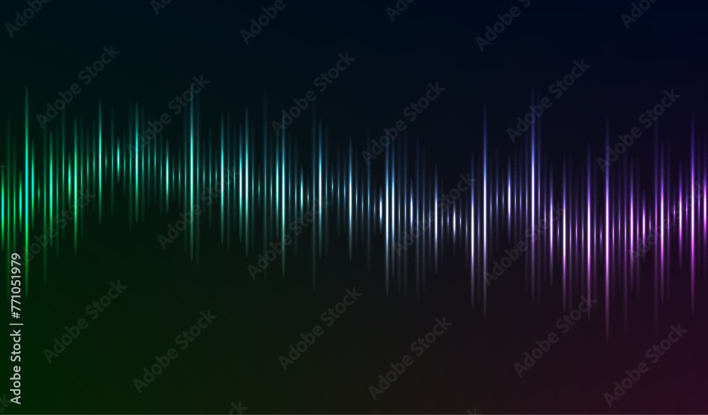 A rainbow-colored digital equalizer. A sound wave. Vector illustration EPS 10