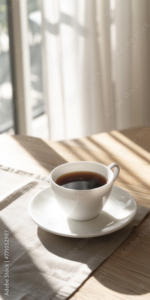 Coffee in a white cup, closeup, generated with ai Coffee in a white cup, closeup, generated with ai
