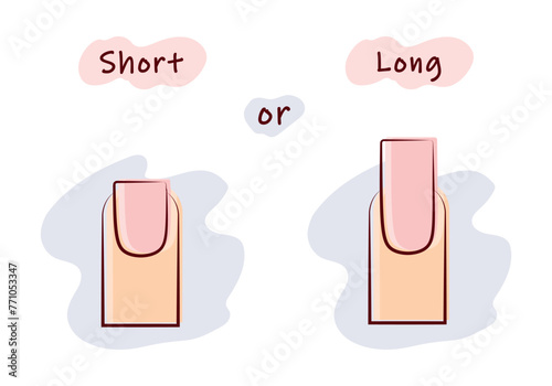 Nail shape decision square or oval benefits vector illustration