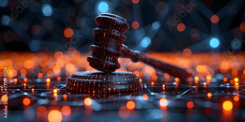 Navigating Legal Risks in AI Technology: Understanding the Ethical and Legal Implications in Online Regulations. Concept AI Regulations, Legal Compliance, Ethical Implications, Data Privacy photo