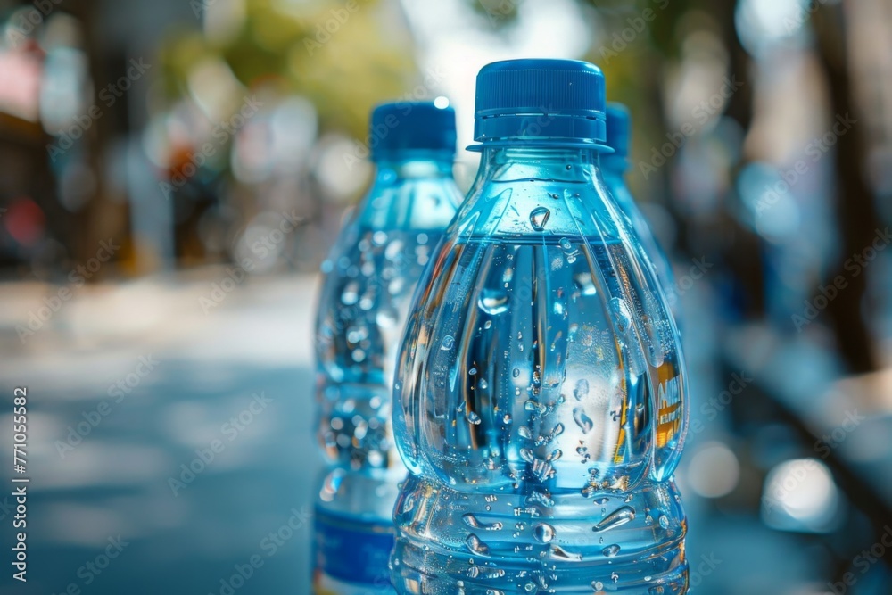 Water plastic bottle no label, generated with ai Water plastic bottle no label, generated with ai