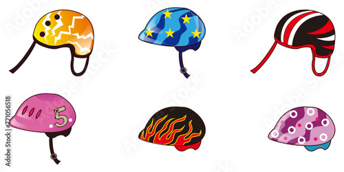 Set of Helmets vector
