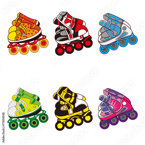 Set of Rollerblades vector