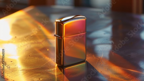 Zippo lighter, product photography, bright light,generated with ai