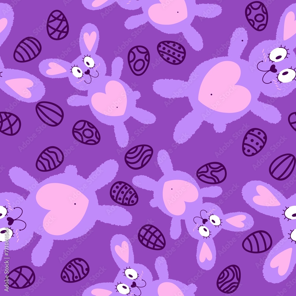 Easter animals bunnies seamless rabbit and eggs pattern for wrapping paper and kids clothes print and party accessories Easter animals bunnies seamless rabbit and eggs pattern for wrapping paper and kids clothes print and party accessories
