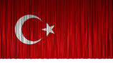geschlossener Vorhang in den Farben der türkischen Flagge