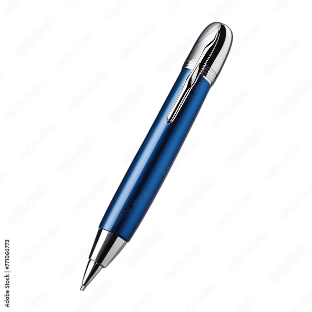 Blue Rollerball Pen Illustration Art Transparent Background Generative AI Blue Rollerball Pen Illustration Art Transparent Background Generative AI