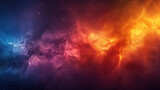 Colorful space fog abstraction with warm and cool hues