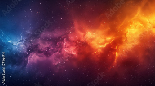 Colorful space fog abstraction with warm and cool hues photo