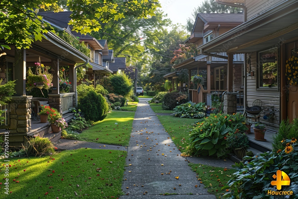 Tranquil suburb with community spirit and peaceful, idyllic atmosphere. Tranquil suburb with community spirit and peaceful, idyllic atmosphere.