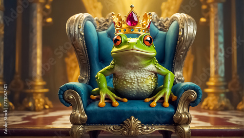 Beautiful frog on the throne concept