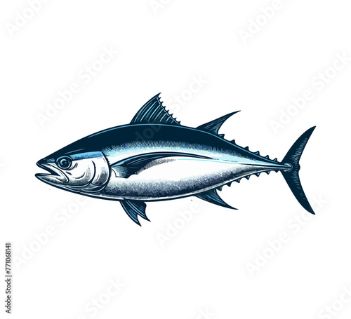 bluefin tuna hand drawn vector illustration