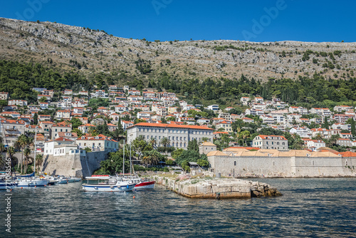 View from Old Harbour of Dubrovnik city, Croatia