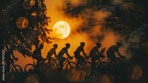 cycling race at night