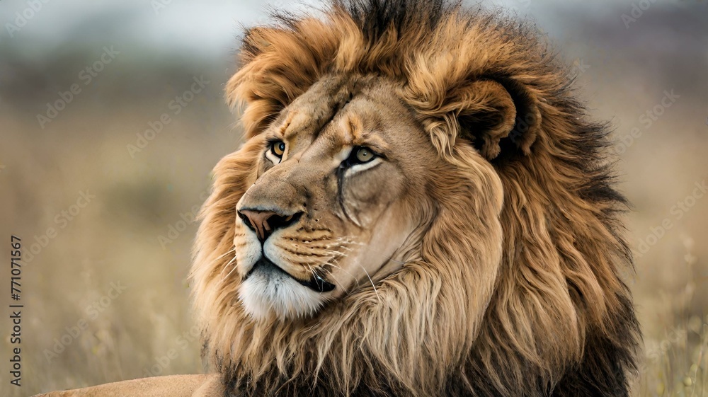 The majestic lion, king of the savannah, commands respect with its powerful presence. The majestic lion, king of the savannah, commands respect with its powerful presence.