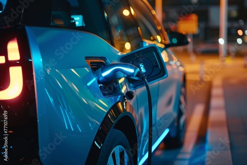 Electric Vehicle Charging Up Image photo