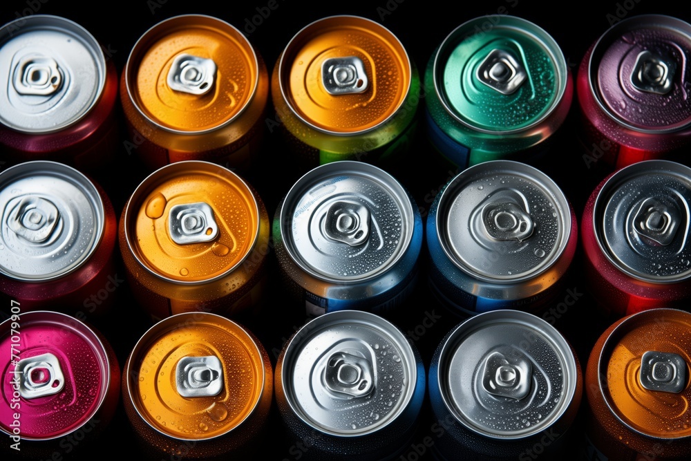 Many Cans Piled as Non-Degradable Garbage, Recyclable Garbage Cans, Environmental Pollution and Recycling Concept Many Cans Piled as Non-Degradable Garbage, Recyclable Garbage Cans, Environmental Pollution and Recycling Concept