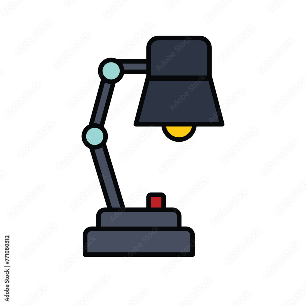 lamp icon vector template design flat and simple