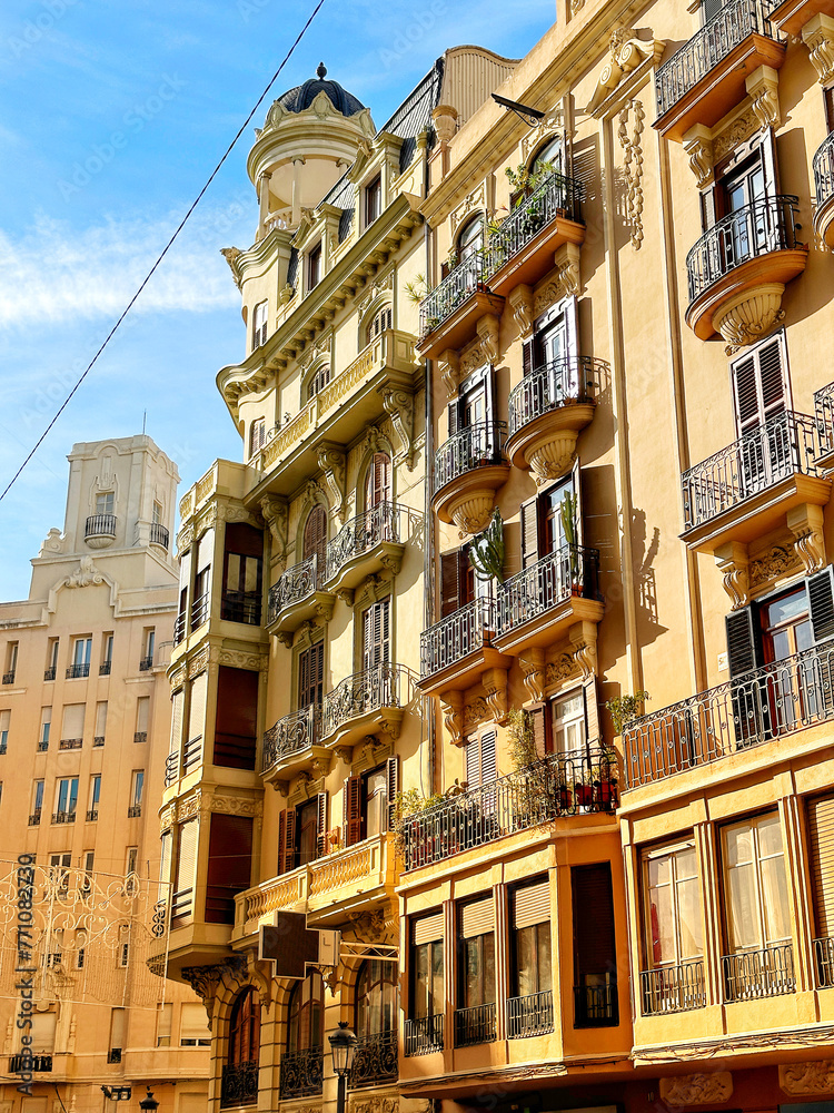 Fototapeta premium Historical buildings in central Valencia, Spain