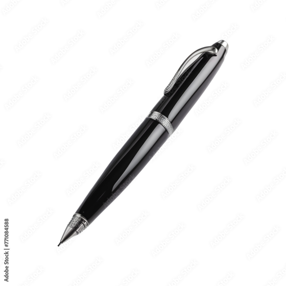 Black Rollerball Pen Illustration Art Transparent Background Generative AI