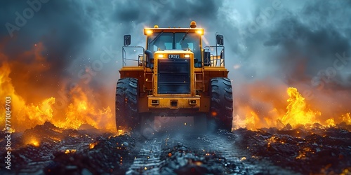 Extreme Construction Vehicle Race: Machines Pushed to the Limit in High-Speed Challenges. Concept Construction Vehicle Race, Extreme Challenges, High-Speed Action, Adrenaline Rush, Pushing Limits