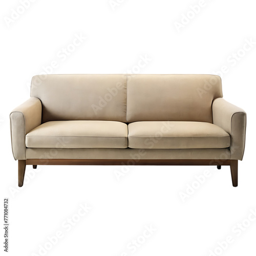 elegant grey sofa with cushions isolated