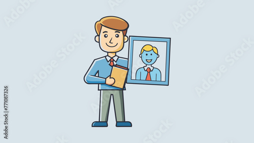 businessman figure with paperboard training vector illustration